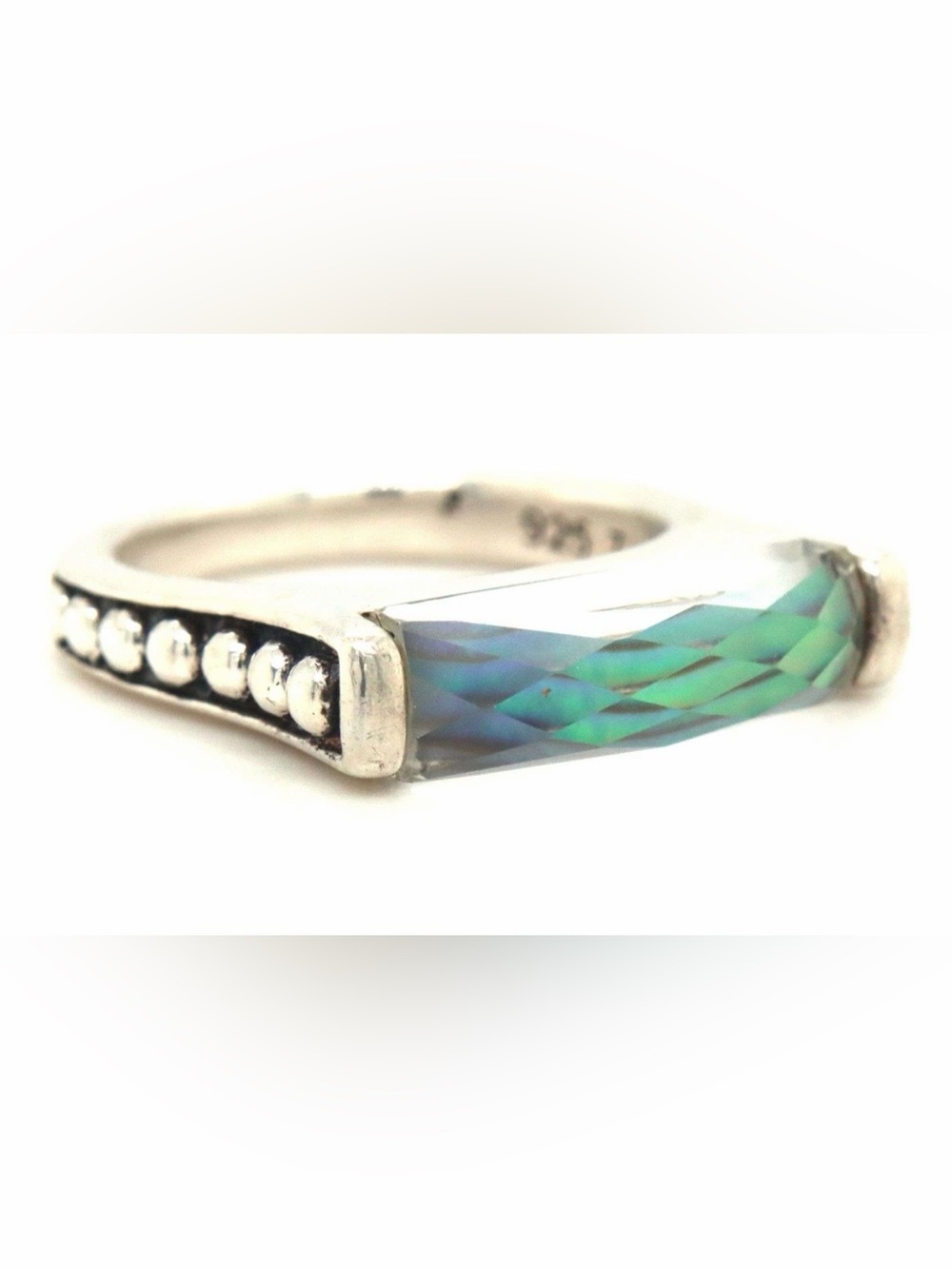LAGOS Sterling Silver Ring with Doublet Quartz Stackable. Size 7. 7.19 Grams. - Picture 2 of 5